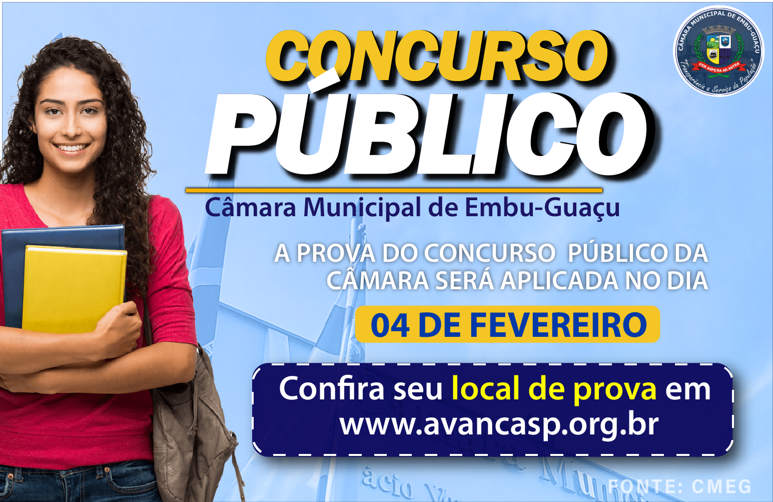 CONCURSO PÚBLICO 002/2023 - LOCAL E HORÁRIO DE PROVA