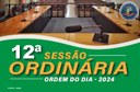 ORDEM DO DIA DA 12ª SESSÃO ORDINÁRIA