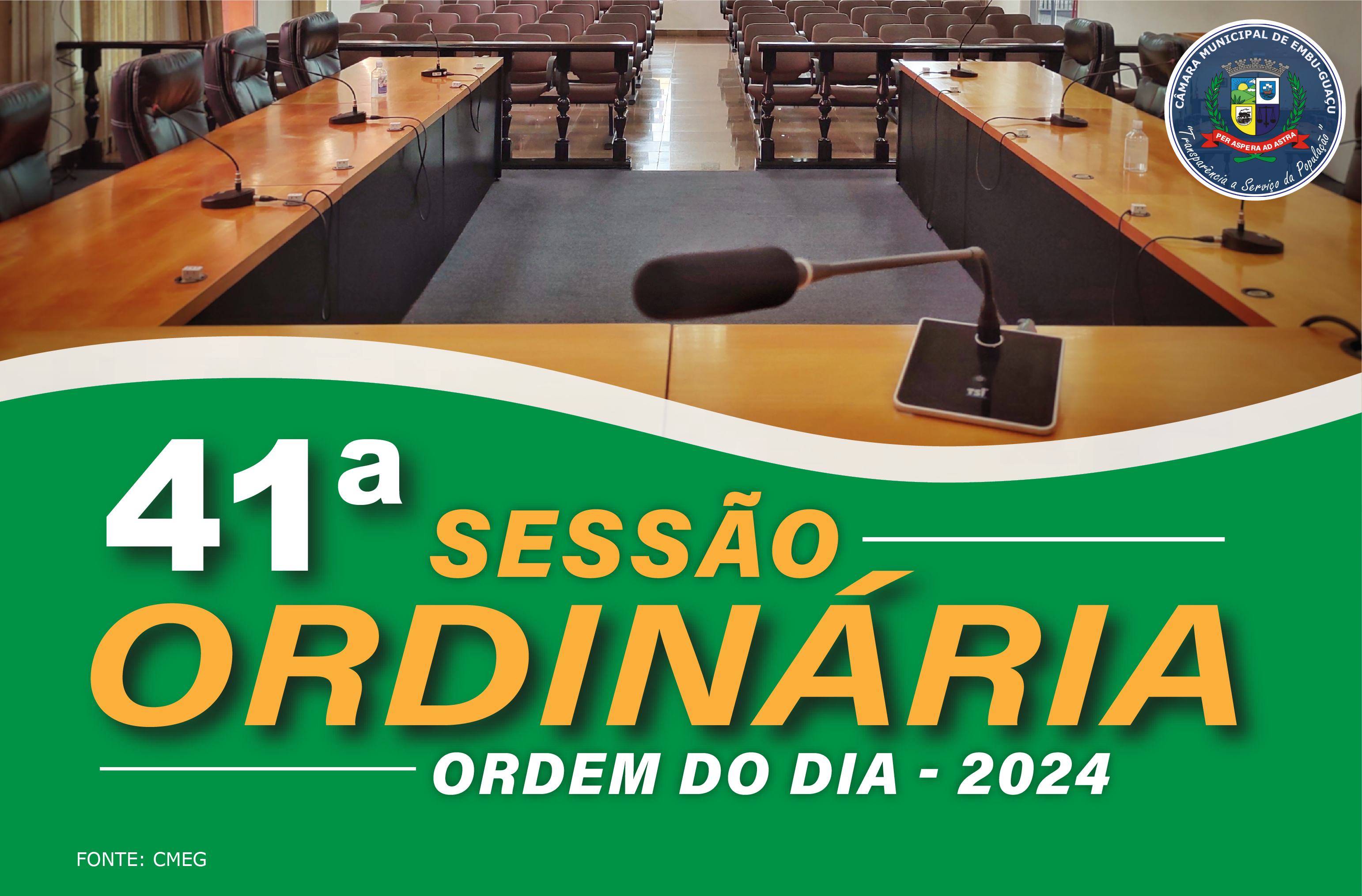 ORDEM DO DIA DA 41ª SESSÃO ORDINÁRIA