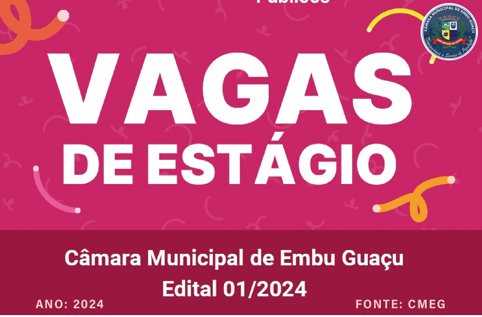 VAGAS DE ESTÁGIO PARA CÂMARA DE EMBU-GUAÇU